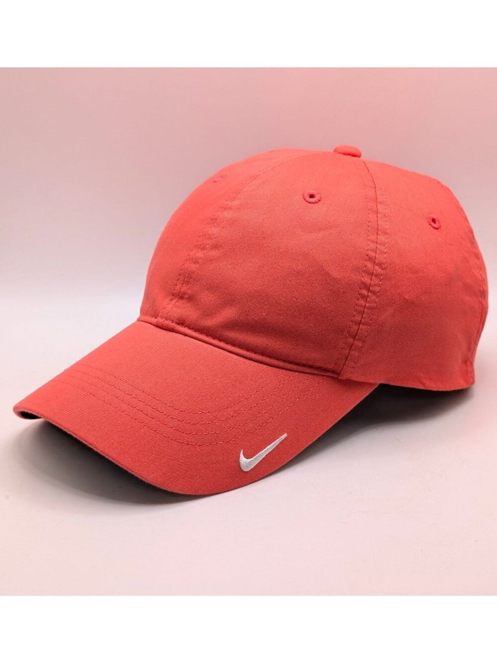 Nike Golf Hat Cap Coral Pink Salmon Running Athletic Lightweight Strap Back